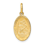 Leslie's 14k Polished and Satin Oval St. Christopher Pendant