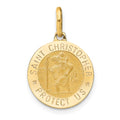 Leslie's 14k Polished and Satin Round St. Christopher Pendant