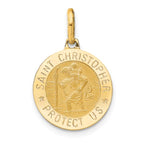 Leslie's 14k Polished and Satin Round St. Christopher Pendant