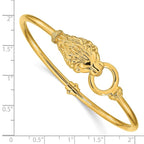 14k Polished Lion's Head Hinged Bangle - Image 3