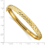 14k Polished and Diamond-cut Hinged Bangle - Image 3