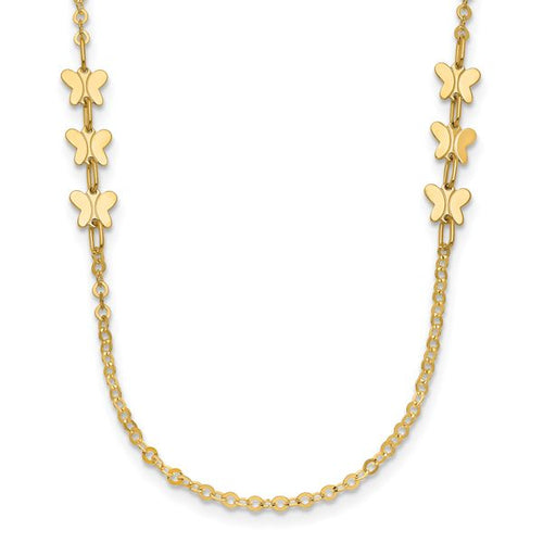 14k Polished Butterfly Necklace