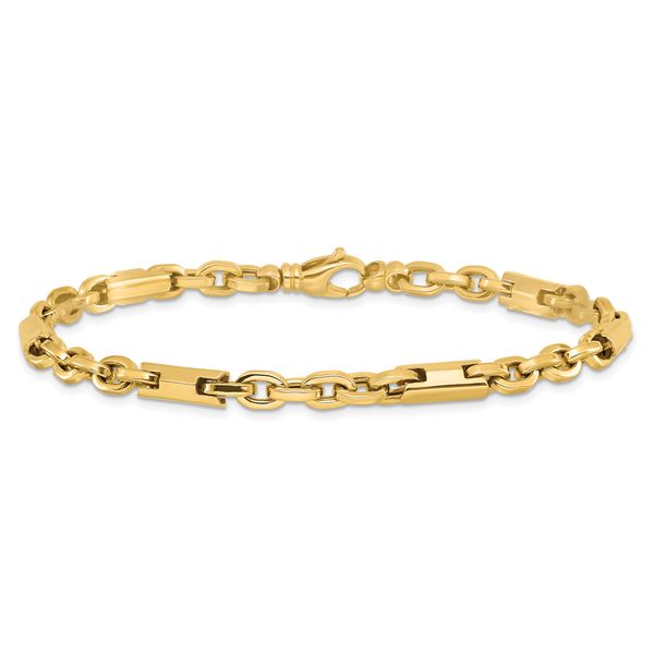 Leslie's 14k Men's Polished Fancy Link Bracelet - Image 3