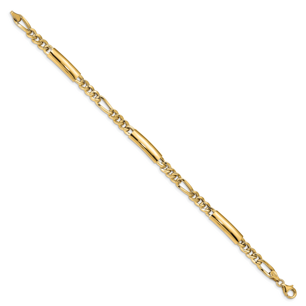 14k Men's Polished Fancy Link Bracelet - Image 2