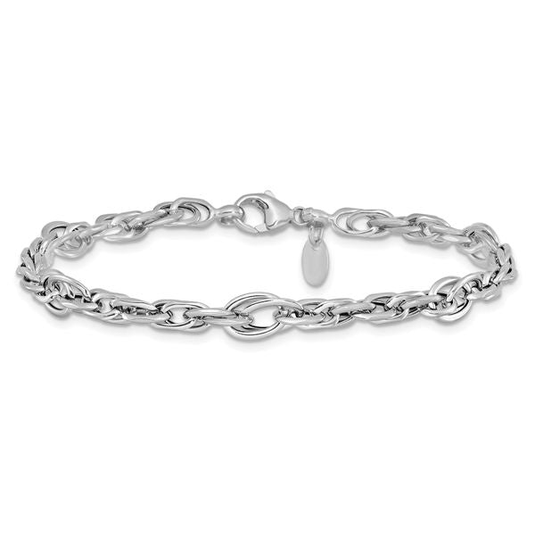 Leslie's 14k White Gold Polished Link Bracelet - Image 3