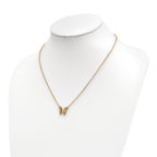 Leslie's 14K Polished D/C w/ Pink Enamel Butterfly Necklace - Image 3