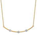 Leslie's 14K Two-tone D/C Bar Necklace
