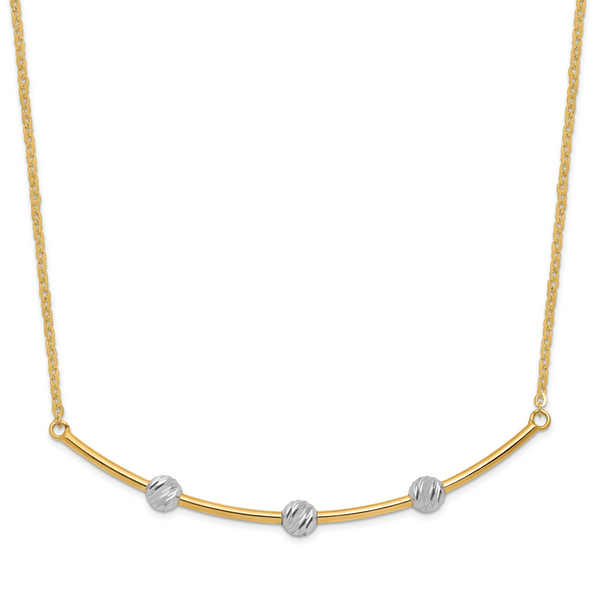 Leslie's 14K Two-tone D/C Bar Necklace
