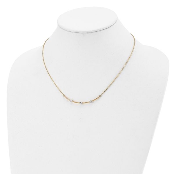 Leslie's 14K Two-tone D/C Bar Necklace - Image 4