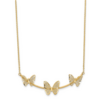 Leslie's 14K Polished Filigree 3-Butterfly Bar Necklace - Image 2