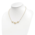 Leslie's 14K Polished Filigree 3-Butterfly Bar Necklace - Image 3