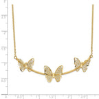 Leslie's 14K Polished Filigree 3-Butterfly Bar Necklace - Image 4