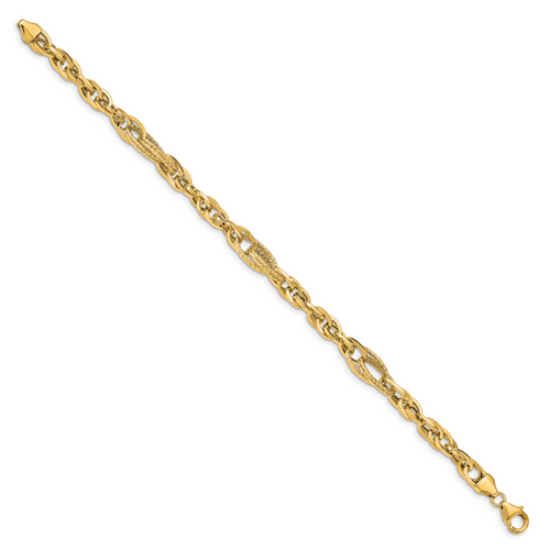 14k D/C Fancy Link Bracelet - Image 2
