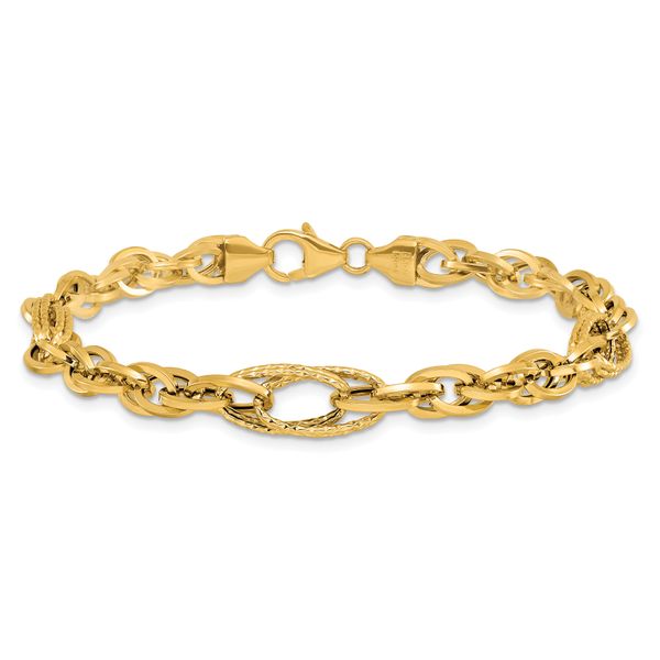 14k D/C Fancy Link Bracelet - Image 3