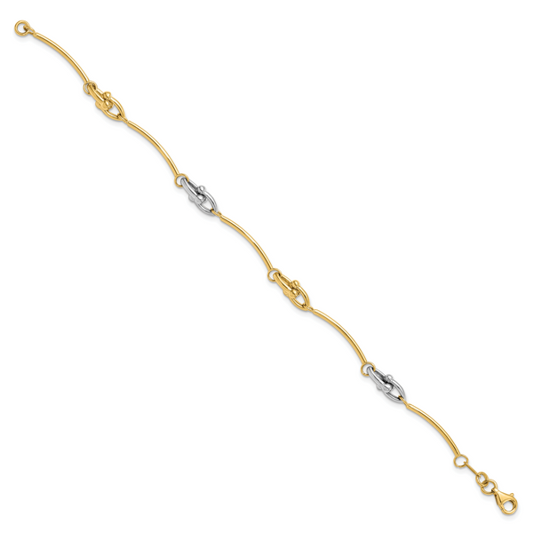 14K Two-tone Polished Bracelet - Image 2