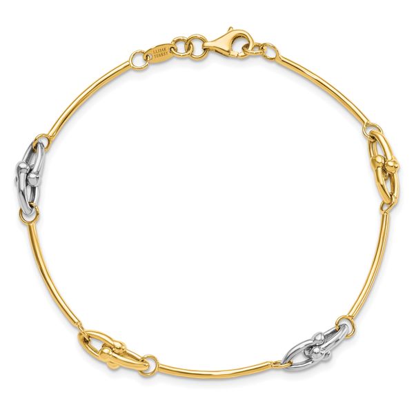 14K Two-tone Polished Bracelet - Image 4