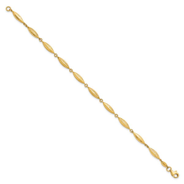 14k Polished D/C Fancy Link Bracelet - Image 2