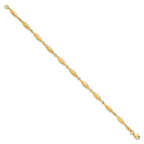 14k Polished D/C Fancy Link Bracelet - Image 2