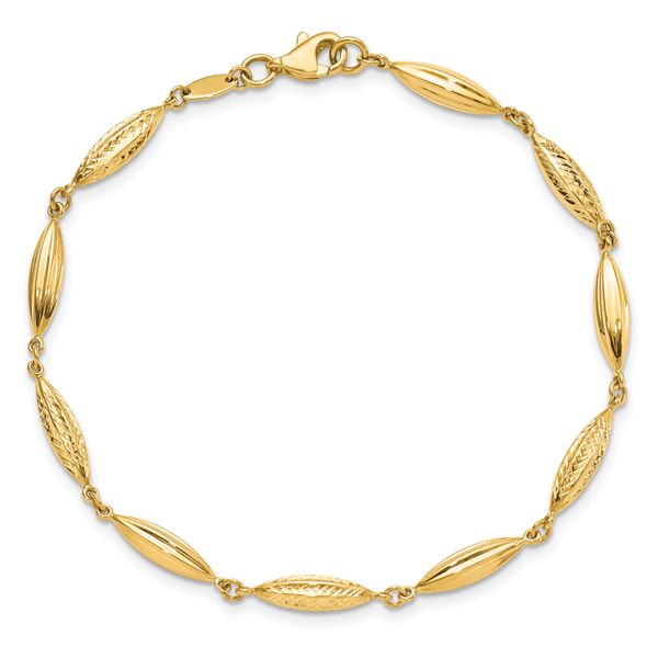 14k Polished D/C Fancy Link Bracelet - Image 4