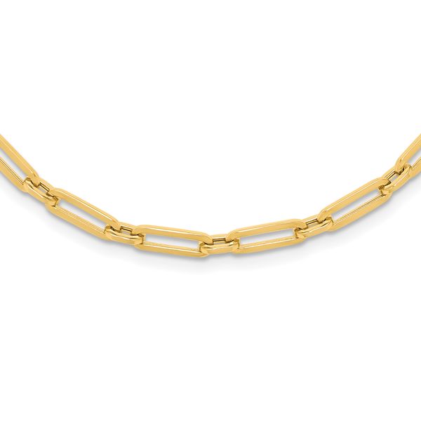 Leslie's 14K Polished Flat Oval Link Necklace