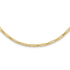 14K Polished Flat Oval Link Necklace