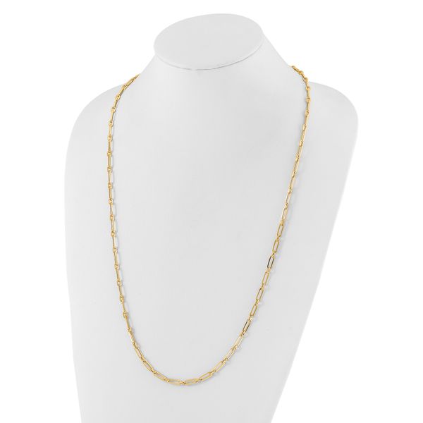 14K Polished Flat Oval Link Necklace - Image 2