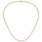 14K Polished Flat Oval Link Necklace - Image 3