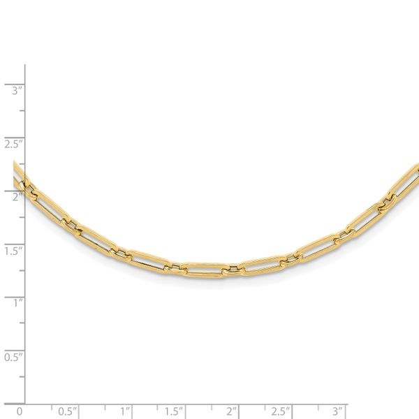 14K Polished Flat Oval Link Necklace - Image 4