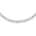 Leslie's 14K White Gold Polished Flat Oval Link Necklace