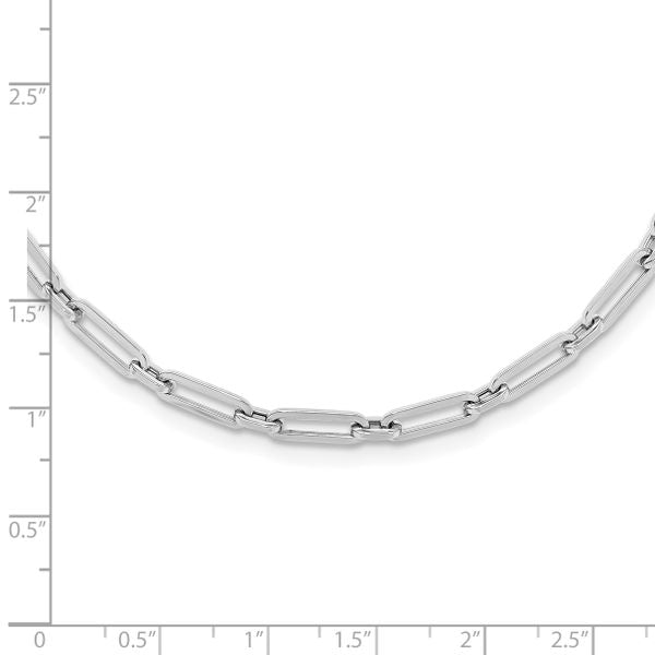 Leslie's 14K White Gold Polished Flat Oval Link Necklace - Image 4