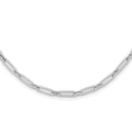 Leslie's 14K White Gold Polished Flat Oval Link Necklace