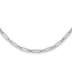 Leslie's 14K White Gold Polished Flat Oval Link Necklace