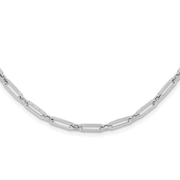 Leslie's 14K White Gold Polished Flat Oval Link Necklace