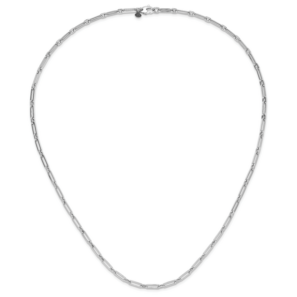 Leslie's 14K White Gold Polished Flat Oval Link Necklace - Image 3
