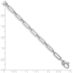 Leslie's 14K White Gold Polished Flat Oval Link Bracelet - Image 4