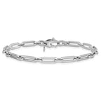 Leslie's 14K White Gold Polished Flat Oval Link Bracelet - Image 3
