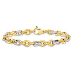 14K Two-tone Polished Fancy Link Bracelet - Image 3