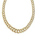 14K Polished Graduated Double Link Necklace