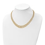 14K Polished Graduated Double Link Necklace - Image 2