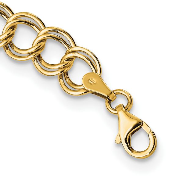 14K Polished Graduated Double Link Necklace - Image 3