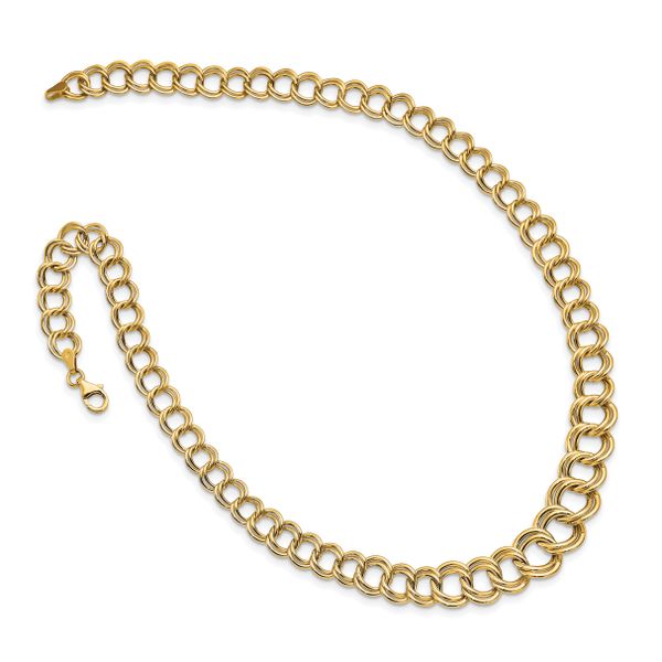 14K Polished Graduated Double Link Necklace - Image 4