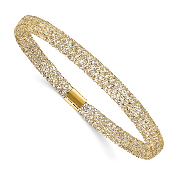 Leslie's 14K with Rhodium Polished Stretch Bangle