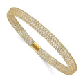 Leslie's 14K with Rhodium Polished Stretch Bangle