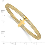 Leslie's 14K Polished Cross Charm Stretch Bangle - Image 2