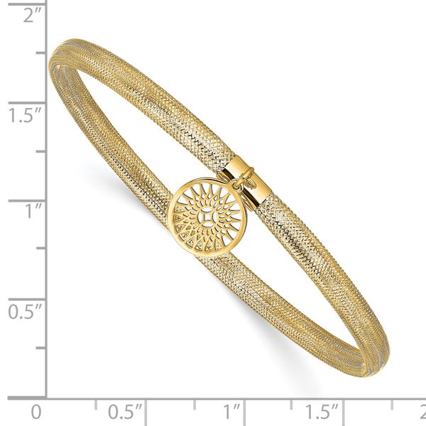 Leslie's 14K Polished Sun Charm Stretch Bangle - Image 2