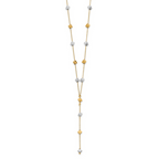 Leslie's 14K Two-Tone Polished Adjustable Beaded Y-Drop Necklace - Image 2