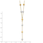 Leslie's 14K Two-Tone Polished Adjustable Beaded Y-Drop Necklace - Image 4