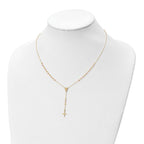Leslie's 14K Yellow and Rose Gold Cross Y-Drop w/1.25 ext. Necklace - Image 3