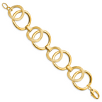 Leslie's 14k Polished Scratch-finish Fancy Link Bracelet - Image 2