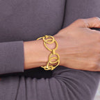 Leslie's 14k Polished Scratch-finish Fancy Link Bracelet - Image 4